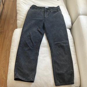 Princess Polly - Holly Asymmetric Straight Leg Jean Black Wash